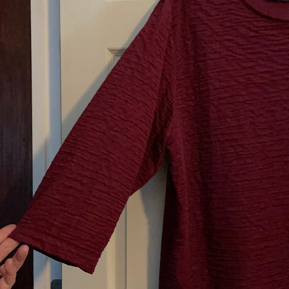 EUC ⭐️NEVER WORN!⭐️Special Thyme Ltd Maroon Textured Long sleeve Top, Sz 3x - Picture 3 of 5